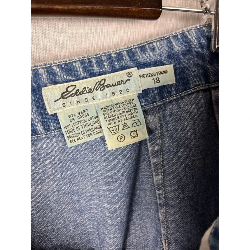 Eddie Bauer‎ Denim Skirt Womens 18 Straight High Waisted Vintage 90s 36x37